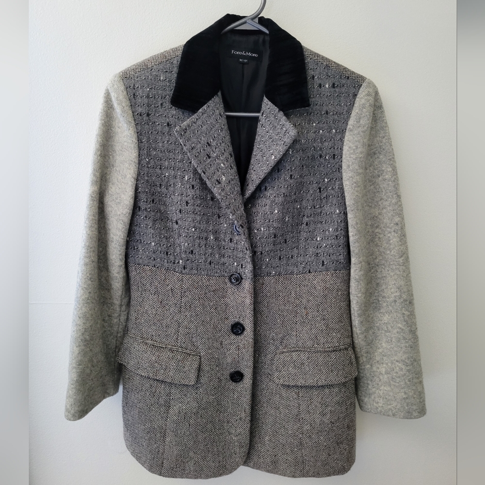 Foxcroft Women's Gray Wool Blend Jacket